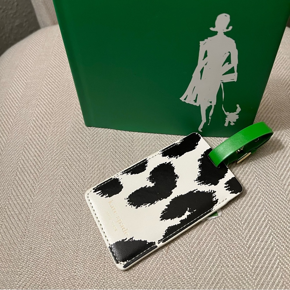 KATE SPADE BLACK & WHITE LUGGAGE TAG